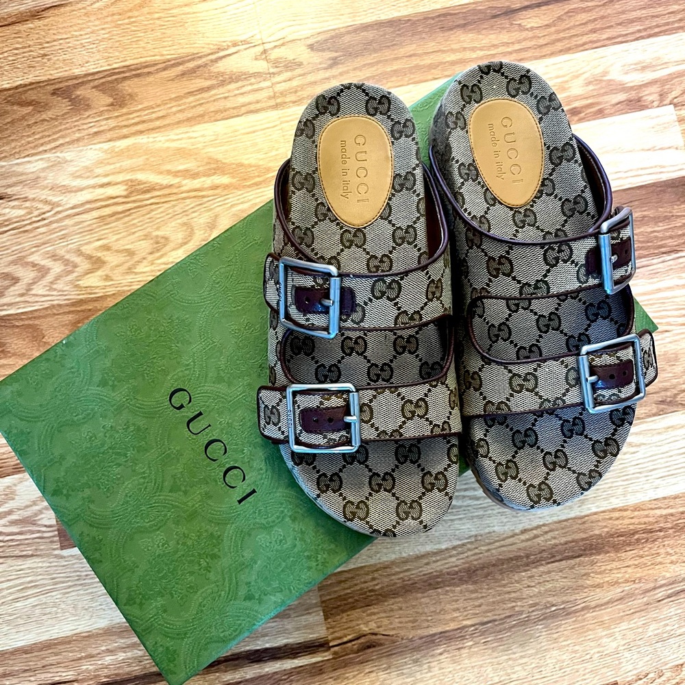 Authentic Gucci Birkenstock style sandals